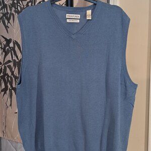TEHAMA V-NECK TENCEL /MERINO WOOL Sweater Vest Sz XL Great Quality Item